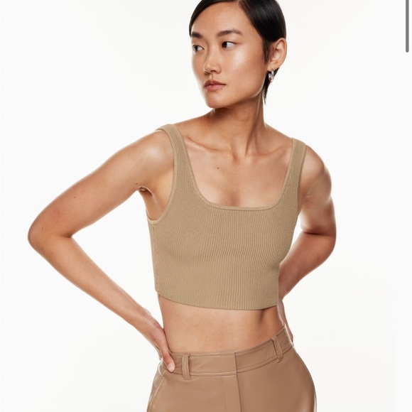 Artizia Babaton Sculpt Knit Squareneck Cropped Tank - Picture 2 of 5